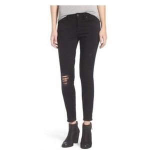 Nordstrom Articles of Society Sarah skinny black distressed jeans